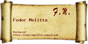 Fodor Melitta névjegykártya