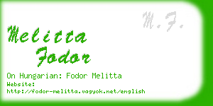 melitta fodor business card